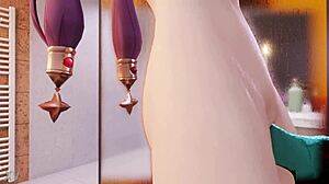 Mona Masturbasi Sendiri di Kamar Mandi Pakai Dildo Slime di Rambut Panjang