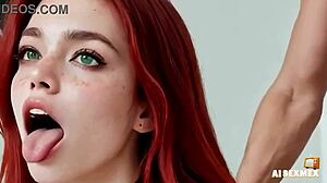 fucking redhead step sis tight pussy and big ass anal at home until orgasm in 3d outfit