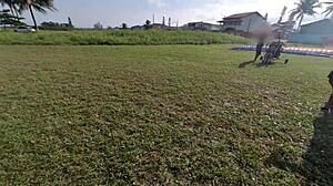 pov wild encounter in public on the beach with oral and lesbian