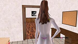 Wow, podívej na tu roztomilou dospělou holku 18+ v sexy pózách! Její 3D animovaný šarm je čistý oheň!