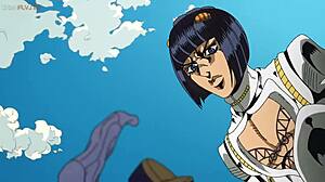 Fetish orgasm anime inspired by Jojos Bizarre Adventure and Vento Aureo