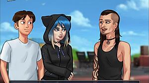 Summer animations with teenage girl in the cartoonimes