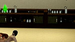 hot suruba action in the sims with wild animated characters getting it on.