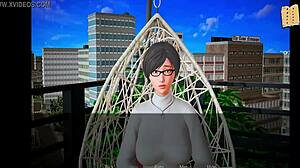 Sara's intense moment unfolds in hentai scene