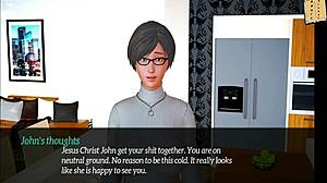 Sara's intense moment unfolds in hentai scene