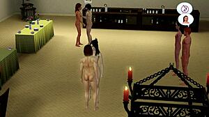 hot suruba action in the sims with wild animated characters getting it on.