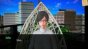 Sara's intense moment unfolds in hentai scene