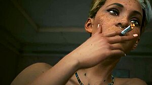 Made erotic game based scene featuring Alex and showing the life in the future in Laguna Bend district