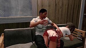 Naughty Spanking in Animated Paradise