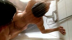 Animated porn shower scene which focuses on big dick and ejaculation