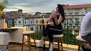 Blowjob in restaurant turns into outdoor public anime scene