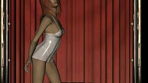 virtual redhead stripper girl performs