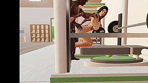 3D animated gym scene with anal sex and ass fucking