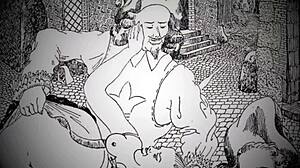 Cartoon drawings with an erotic twist from the past