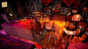 Curvy characters relax in Harem Hotel 413.