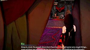 Curvy characters relax in Harem Hotel 413.