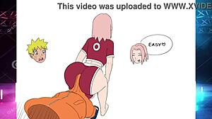 Sakura and another girl in an anime porn video