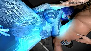 Cortana eagerly sucking Master Chief's dick in 3d detail