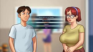 Summertime Saga 68 - Curvy Mature's Huge Boobs in Music Class