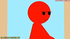 Accidental threesome in animated porn