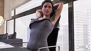 Fashionbusiness - Grabbing big boobs at work in E2 64 is daring.