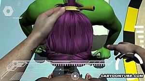 3d alien gets her tits and pussy pounded pov