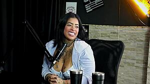 morena safada teases with toys and sheer red outfit