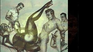 Vintage erotiikka aakkoset piirrokset kiehtovat katsojia