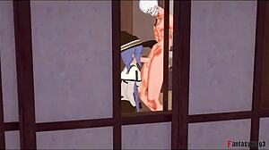 Mushoku Sexsei 1: Eris Catches Roxy Fucking and Joins for Big Tits Fantasy. Full 1hr on Sheer FantasyKing3!