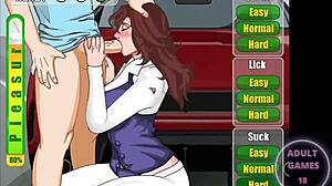 Hey, can you help me on the road with this hot Asian hentai game action?
