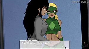 Lesbians in cheerleader costumes have fun in DC Comics