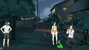 Skamløs milf exhibitionist utendørs utstilling