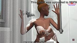 Step-brother sneaks into shower for forbidden fuck with Mae