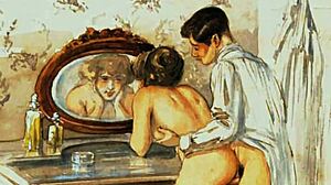 Vintage erotic drawings with sensual anime vibes