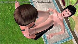 lesbian girls fucking on the table in 3d animation