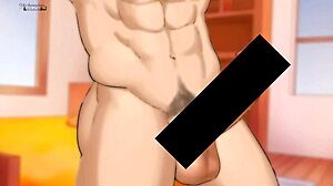 A parody of spraying perfume for growth in anime hentai cartoon