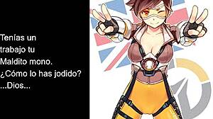 Tracer Overwatch femdom takes control with toys