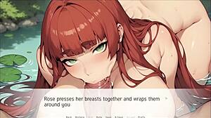 Spirit Harem Hentai Game Ep 2: Redhead Curvy Girl Gets Huge Messy Creampie