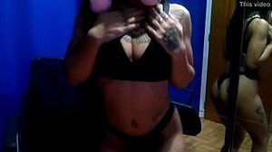 I am Anjinha, sensualizing in front of the mirror while touching myself