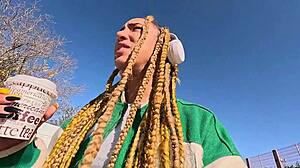 Ebony Luna Black Spots Me on Street and Drags Me Home for Ruthless Fucking Without Mercy