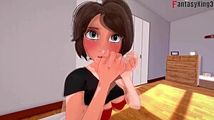 Hey, check Aunt Cass giving a wild blowjob as Cassidy Hamada in Big Hero fantasy!