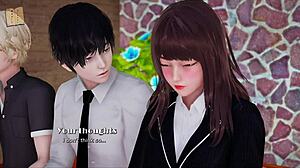Cartoon porn with anime brunette