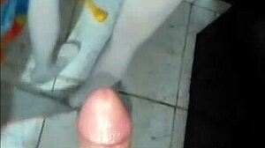 Bonequinha in new panties plays with sexy toy