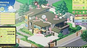 Summer Clover Harem Game Ep 10: Cum Twice on Cute Brunette Face