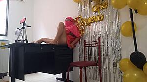 Indian Woman Flashes Dark Dry Vagina on Birthday Bash