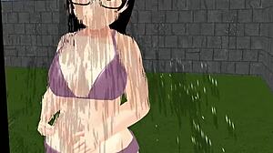 Kyo animation plump girl flashes huge tits