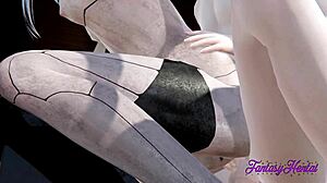 Nier Automata hentai, how does A2 handle hard multicum action in manga anime?