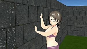 Kyo animation plump girl flashes huge tits