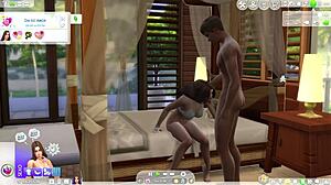 Sims 4 anime-style porn with a taboo theme of sleeping with the neighbor