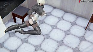 2-b dance and get fucked in the shower, emotions running high in fantasy manga.